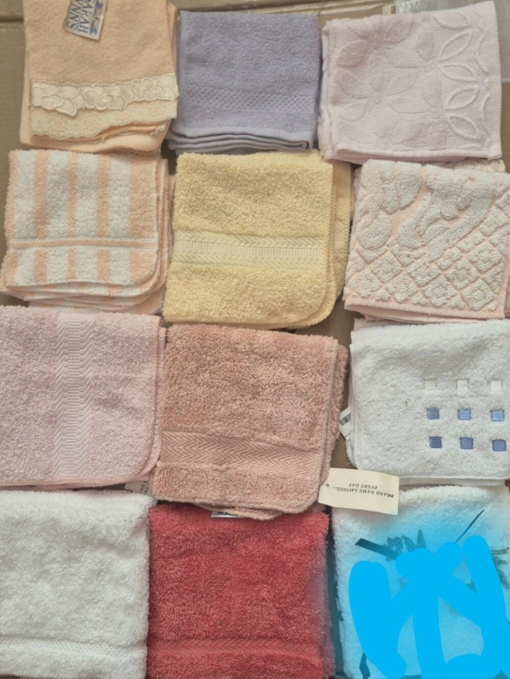 11 Sets Of Premium Oversized Fancy Cotton Face Cloths Wash Cloths New With Tags